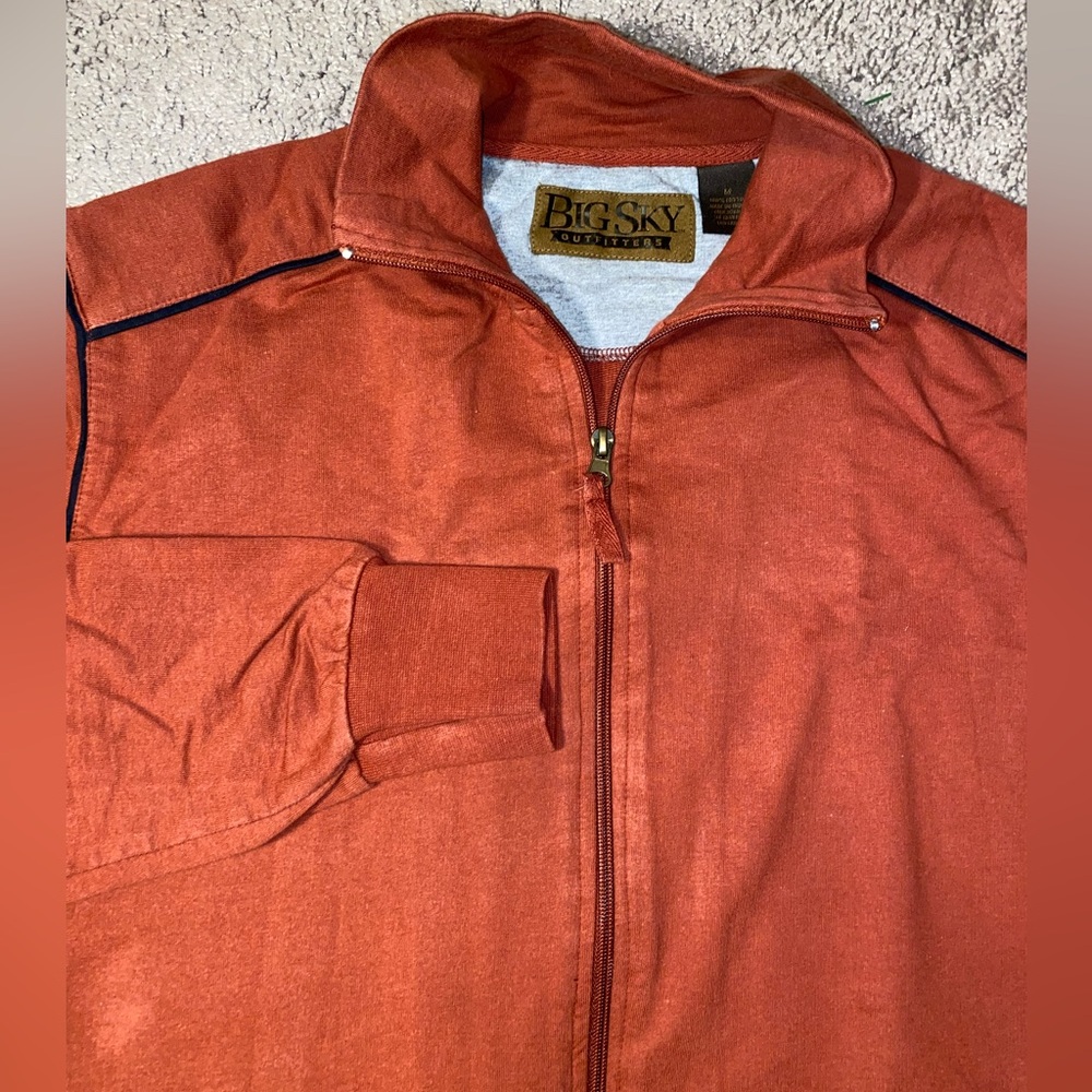 Big Sky Outfitters Men’s Rust Brown Full Zip Casual Track Style Jacket Size Med - Picture 2 of 11